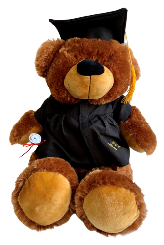 Grad Bear 16" TWU Logo On Gown